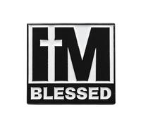 I’m Blessed Christian Cross Enamel Lapel Pin Badge 2.4cm x 3cm Black And White Religious Faith Pin with Cross Lettering Design Metal Badge for Jackets Bags Hats Church Gifts