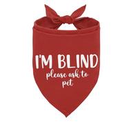 I’m Blind Dog Bandana, I’m Blind Please Ask to Pet, Visually Impaired Dog Bandana, Red Pet Triangle Scarf Accessories, Perfect Birthday for Dogs Lovers