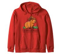 I’m Built A Bit Different Like Incorrectly I Think Capybara Zip Hoodie