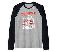I´m Drummer Queen Drum Set Funny Drummer Girl Raglan Baseball Tee