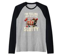 I’m Feeling Just A Little Slotty Funny Casino Slots Raglan Baseball Tee