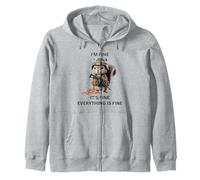 i’m fine it’s fine Squirrel everything is fine Zip Hoodie