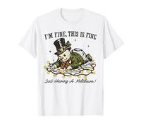 I’m Fine This is Fine Just Having a Meltdown Snowman Xmas T-Shirt