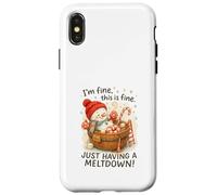 I’m Fine This Is Fine Snowman Just Having A Meltdown Case for iPhone X/XS