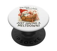 I’m Fine This Is Fine Snowman Just Having A Meltdown PopSockets Adhesive PopGrip