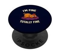 I’m Fine Totally Fine Exhausted Chicken Sarcastic Humor PopSockets Adhesive PopGrip