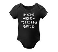 I’m Going Home to Meet My Pups Baby Bodysuit - Cute Pet-Themed Infant Romper for Dog Loving Families Black-style 3months
