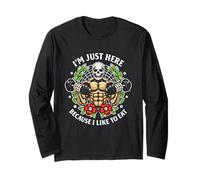 I’m just here Because I Like to eat Funny Gym Skeleton Long Sleeve T-Shirt