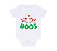 I’m Just Here for The Boos Halloween Statement Baby Grow Vest, 0-3 Months, White