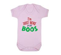 I’m Just Here for The Boos Halloween Statement Baby Grow Vest, 6-12 Months, Pastel Pink