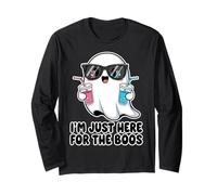 I’m Just Here for The Boos Spooky Ghost Beer Funny Halloween Long Sleeve T-Shirt