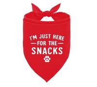 I’m Just Here for The Snacks Dog Bandana, Red Dog Bandana, Pet Dog Triangle Scarf, Dog Bandana for Small Medium Large Dogs, Gift for Dog Lover, Dog Apparel & Accessories (F11)