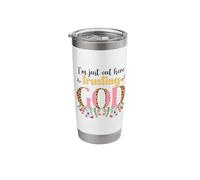 I’m Just Out Here Trusting God - Faith Hope - Front and Back Stainless Steel Insulated Tumbler