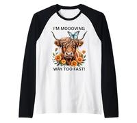 I’m moooving Way Too Fast! Cowgirl Raglan Baseball Tee