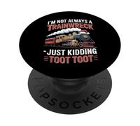 I’m Not Always a Trainwreck Funny Christmas Train PopSockets Adhesive PopGrip