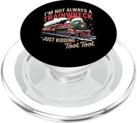 I’m Not Always a Trainwreck Funny Christmas Train PopSockets PopGrip for MagSafe