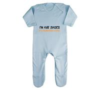 I’m Not Ginger It’s Strawberry Blonde Statement Baby Romper Jumpsuit with feet, 3-6 Months, Pastel Blue