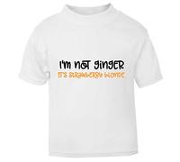 I’m Not Ginger It’s Strawberry Blonde Statement Short Sleeve Cotton Toddler t Shirt, 1-2 Years, White