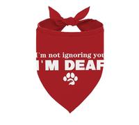I’m Not Ignoring You I’m Deaf Dog Bandana, Adjustable Pet Triangle Scarf for Funny Communication Daily Outfit Accessory, Neckerchief for Small Medium Dogs