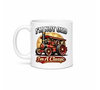 I’m Not Old I’m A Classic Steam Traction Engine Mug - Vintage Maroon & Gold Design - Funny Gift for Men, Engineers & Classic Vehicle Enthusiasts - 11oz Ceramic Coffee Cup