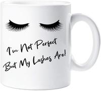 I’m Not Perfect but My Lashes are Mug - Funny Ceramic Novelty Gift, White 11oz