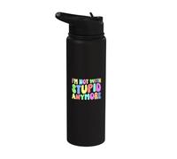 I’m Not with Stupid Anymore Divorce Sarcastic Breakup Funny Stainless Steel Insulated Water Bottle
