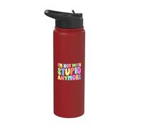I’m Not with Stupid Anymore Divorce Sarcastic Breakup Funny Stainless Steel Insulated Water Bottle