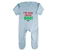 I’m Not Your Boo Halloween Statement Baby Romper Jumpsuit with feet, 0-3 Months, Pastel Blue