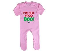 I’m Not Your Boo Halloween Statement Baby Romper Jumpsuit with feet, 3-6 Months, Pastel Pink