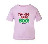 I’m Not Your Boo Halloween Statement Short Sleeve Cotton Toddler t Shirt, 3-4 Years, Pastel Pink