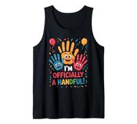 I’m Officially A Handful 5th Birthday Funny Kids Girl Boy Tank Top