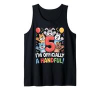I’m Officially A Handful Funny 5th Birthday Animals Kids Tank Top
