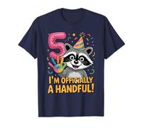 I’m Officially A Handful Funny 5th Birthday Raccoon Kids T-Shirt