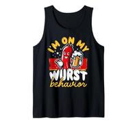 I’m On My Wurst Behaviour Funny Oktoberfest Sausage and Beer Tank Top
