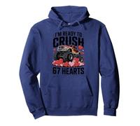 I’m Ready to Crush 67 Hearts Boys Valentines Monster Trucks Pullover Hoodie