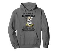 I’m So Good At Catching Fish Funny Skeleton Waiting Fishing Pullover Hoodie