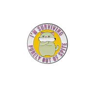 I’m Surviving Purely Out Of Spite Cute Cat Funny Sarcasm Enamel Pin, Chaotic Cat Dark Humor Pin Brooch For Sarcastic Person Sassy Introvert Friend, Funny Sarcastic Humor Brooch Badge, Cute But Sassy