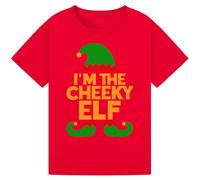 I’m The Cheeky Elf Merry Christmas Elf Funny T-Shirt | Family Matching Shirts for Men, Women, Boys, Girls, Kids & a Fun-Loving Gift for Christmas Red XL