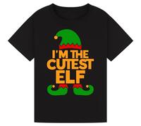 I’m The Cutest Elf Merry Christmas Elf Funny T-Shirt | Family Matching Shirts for Men, Women, Boys, Girls, Kids & a Heartwarming Gift for Christmas Black M