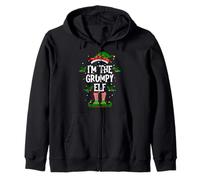 I’m The Grumpy Elf Christmas Xmas Pajama PJ Men Women Zip Hoodie
