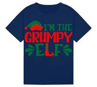 I’m The Grumpy Elf Funny Christmas T-Shirt | Family Matching Elf Shirts for Women, Men, Kids, Boys & Girls - Festive Gift for Holidays Navy XL