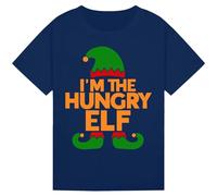 I’m The Hungry Elf Merry Christmas Elf Funny T-Shirt | Family Matching Shirts for Men, Women, Boys, Girls, Kids & a Fun Gift for Christmas Parties Navy 14-15Y