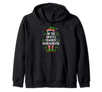 I’m The Santa’s Favorite Overachiever Xmas Elf Pajama PJ Zip Hoodie