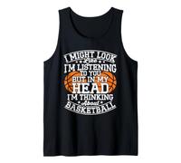 I´m Thinking About Basketball Funny Basketball Tank Top