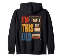 I’m This Old Retro Media Formats Nostalgia Funny Distressed Zip Hoodie