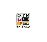 I’m This Old School Media Retro Analog Nostalgia Enamel Pin For 80s Millennial, Cassette VHS Floppy Disk Pin Brooch For Old Tech Lover, 90s Nostalgic Technology Lover Brooch Badge, Aging Humor Joke