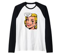 I’m Totally Fine Retro Comic Crying Mental Health Raglan Baseball Tee