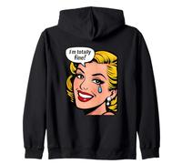 I’m Totally Fine Retro Comic Crying Mental Health Zip Hoodie
