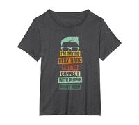 I’m Trying Very Hard Not to Connect with People Right Now T-Shirt, Women's Plus, Dark Heather Grey, 2X