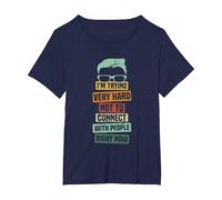 I’m Trying Very Hard Not to Connect with People Right Now T-Shirt, Women's Plus, Navy Blue, 2X